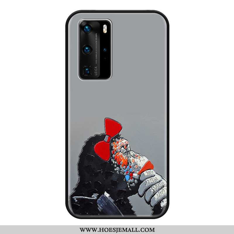 Hoes Huawei P40 Pro Spotprent Zacht Grijs Bescherming Tempereren Anti-fall Scheppend