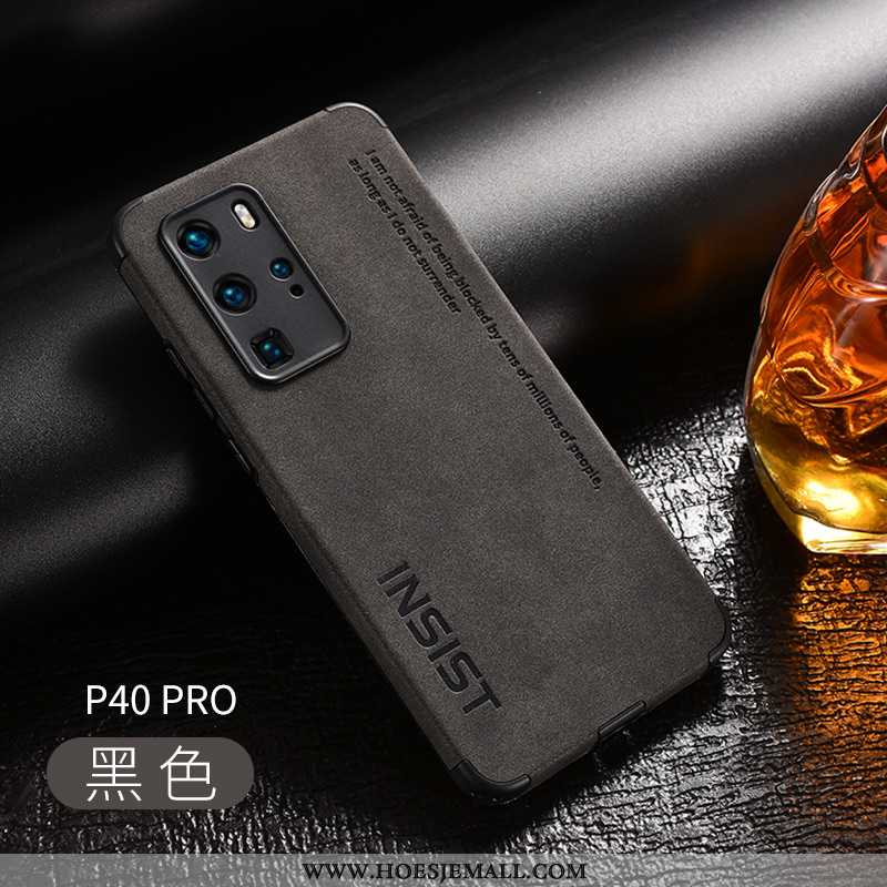 Hoesje Huawei P40 Pro Leer Dun Hoes Licht Mobiele Telefoon Kwaliteit Zwarte