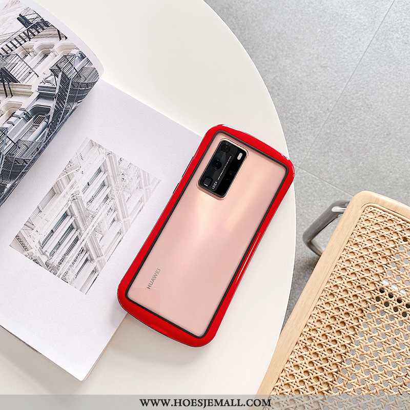 Hoesje Huawei P40 Pro Dun Zacht Siliconen Nieuw Doorzichtig Lovers Rood