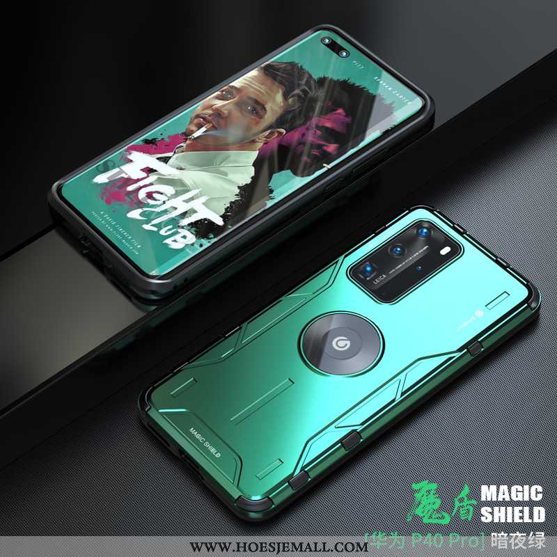 Hoesje Huawei P40 Pro Metaal Bescherming Hoes Purper Anti-fall Siliconen All Inclusive