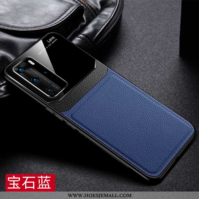 Hoesje Huawei P40 Pro Dun Bescherming Mobiele Telefoon Scheppend Persoonlijk Schrobben Donkerblauwe