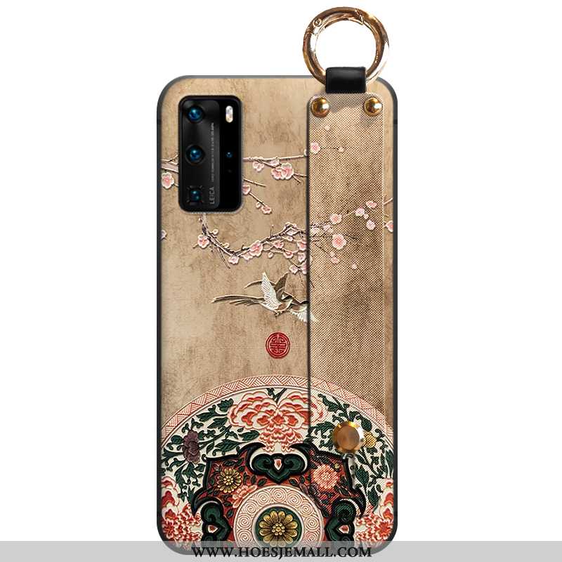 Hoes Huawei P40 Pro Reliëf Zacht Bescherming Mobiele Telefoon Chinese Stijl Ondersteuning Net Red Be