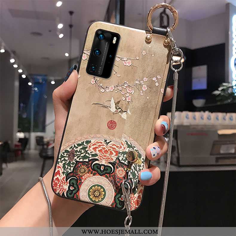 Hoes Huawei P40 Pro Reliëf Zacht Bescherming Mobiele Telefoon Chinese Stijl Ondersteuning Net Red Be