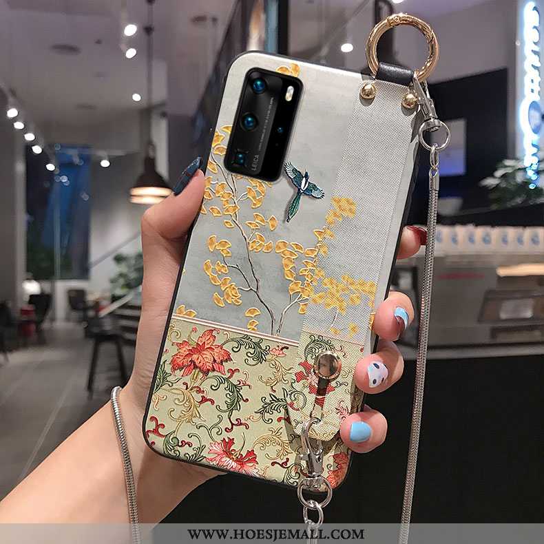 Hoes Huawei P40 Pro Reliëf Zacht Bescherming Mobiele Telefoon Chinese Stijl Ondersteuning Net Red Be