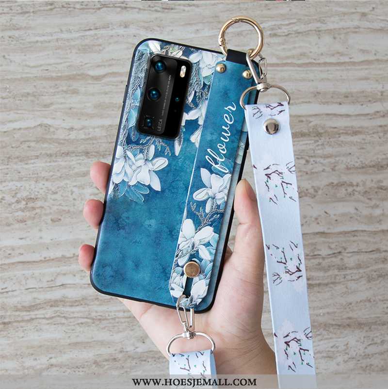 Hoes Huawei P40 Pro Bescherming Hanger Wind Wit Anti-fall Zacht Mini Witte