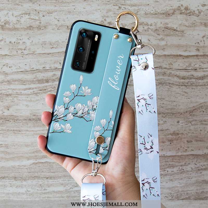 Hoes Huawei P40 Pro Bescherming Hanger Wind Wit Anti-fall Zacht Mini Witte