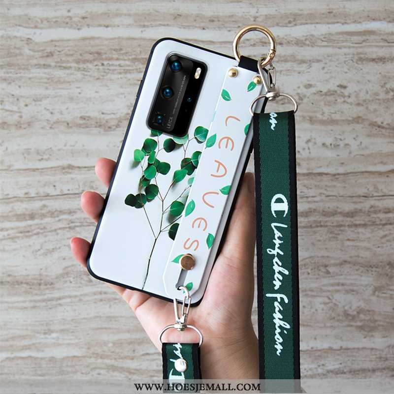 Hoes Huawei P40 Pro Bescherming Hanger Wind Wit Anti-fall Zacht Mini Witte