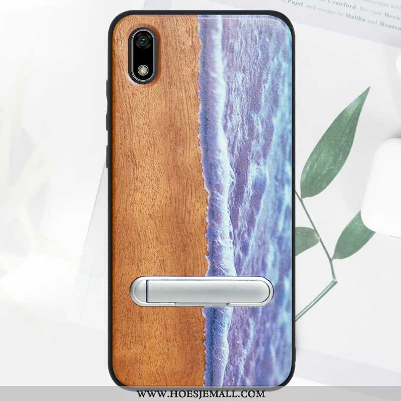 Hoesje Huawei Y5 2020 Hout Bescherming Ondersteuning Kwaliteit 2020 Blauw Blauwe