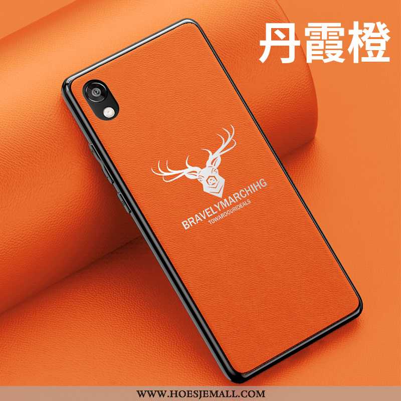 Hoes Huawei Y5 2020 Leer Patroon Anti-fall 2020 Hoesje Oranje