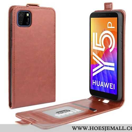 Hoesje Huawei Y5p Leer Bescherming Folio Zwart Hoes Bedrijf Zwarte