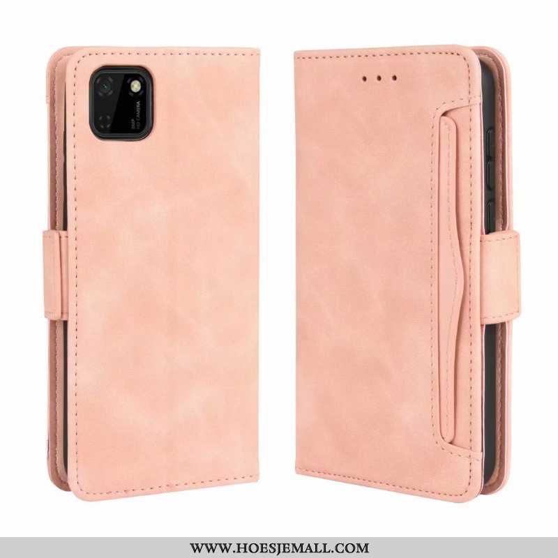 Hoesje Huawei Y5p Leren Portemonnee Folio Mobiele Telefoon Kaart Zacht All Inclusive Zwarte