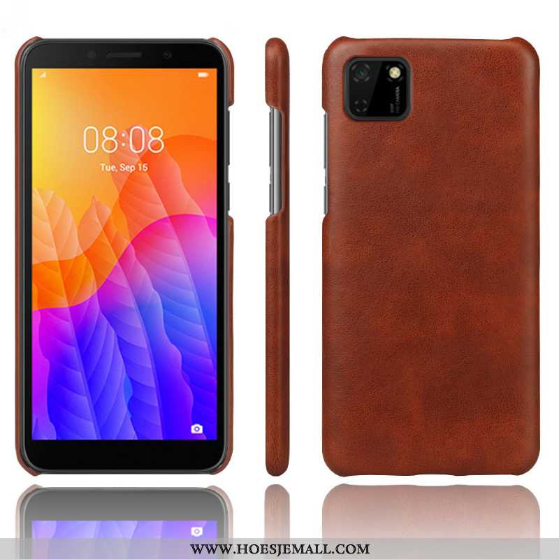 Hoes Huawei Y5p Bescherming Leren Hoesje Leer Kwaliteit Mobiele Telefoon Bruin