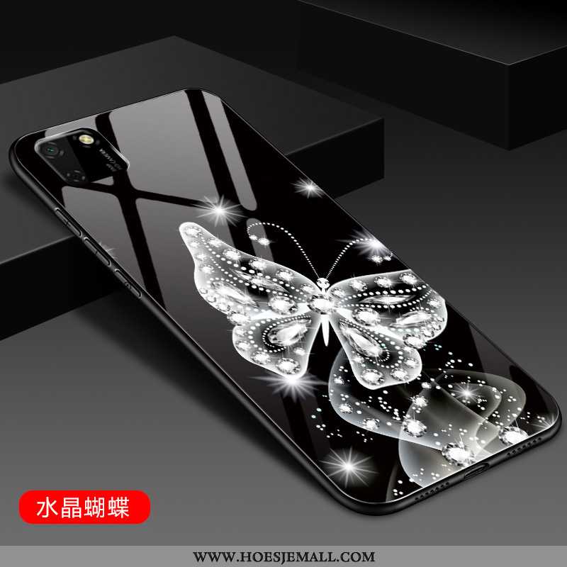 Hoes Huawei Y5p Super Dun Bescherming Net Red Mobiele Telefoon Hoesje Glas Zwarte