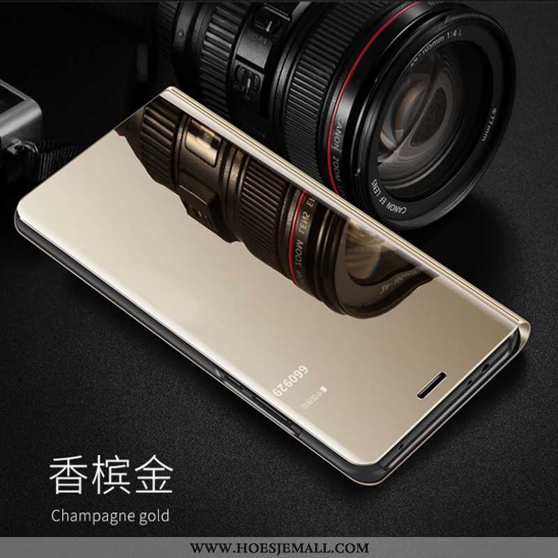 Hoes Huawei Y5p Bescherming Leren Hoesje Folio Clamshell Bedrijf Goud Gouden