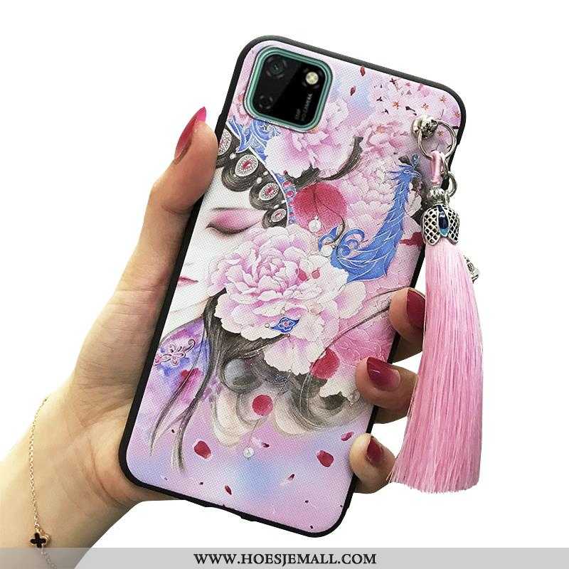 Hoesje Huawei Y5p Zacht Siliconen Roze Vintage Mobiele Telefoon Paleis