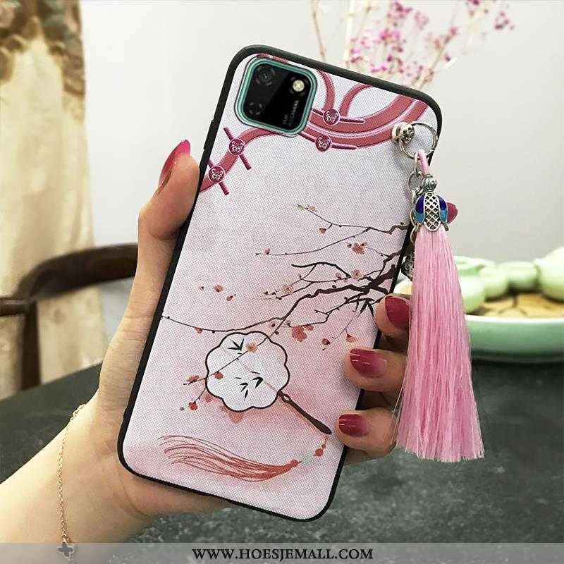 Hoesje Huawei Y5p Zacht Siliconen Roze Vintage Mobiele Telefoon Paleis