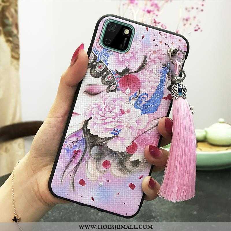 Hoesje Huawei Y5p Zacht Siliconen Roze Vintage Mobiele Telefoon Paleis