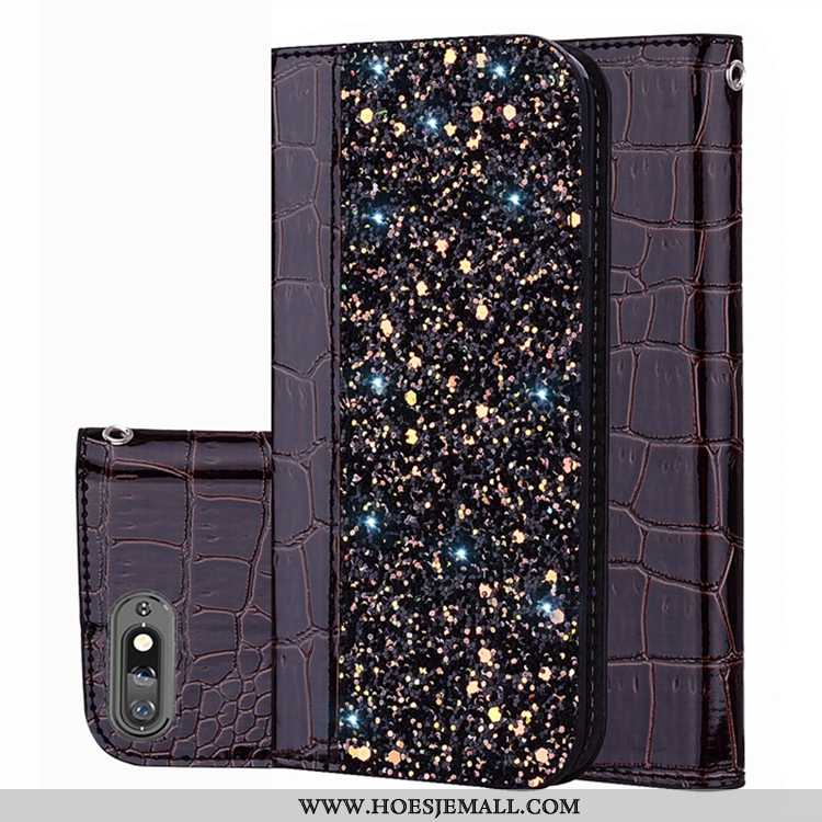 Hoesje Huawei Y6 2020 Leren Patroon Purper Trend 2020 Hoes