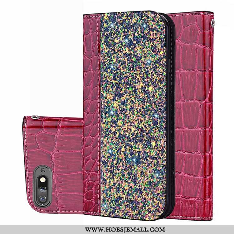 Hoesje Huawei Y6 2020 Leren Patroon Purper Trend 2020 Hoes