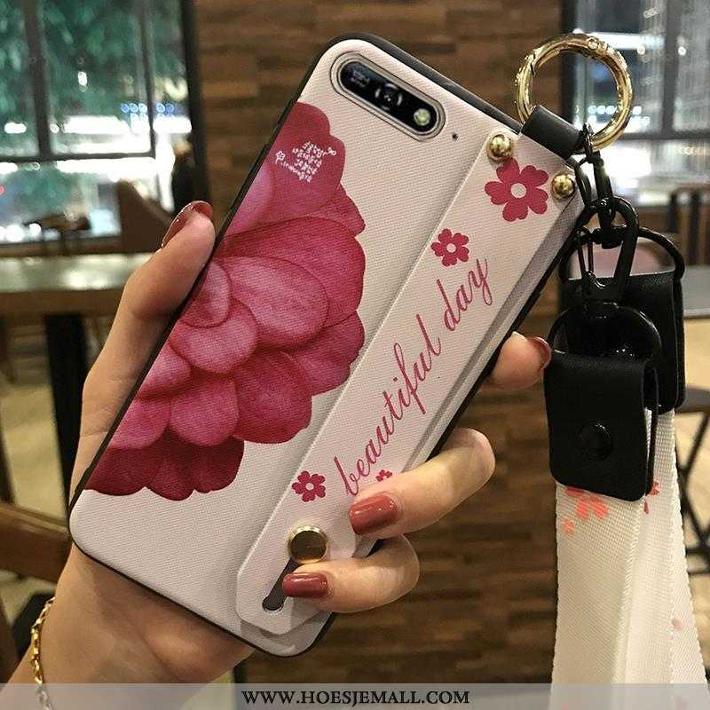 Hoesje Huawei Y6 2020 Zacht Bescherming Scheppend Hoes Hanger Mobiele Telefoon Roze