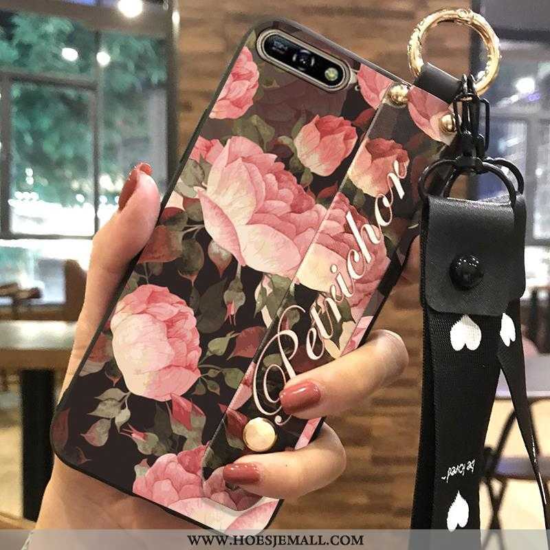 Hoesje Huawei Y6 2020 Zacht Bescherming Scheppend Hoes Hanger Mobiele Telefoon Roze