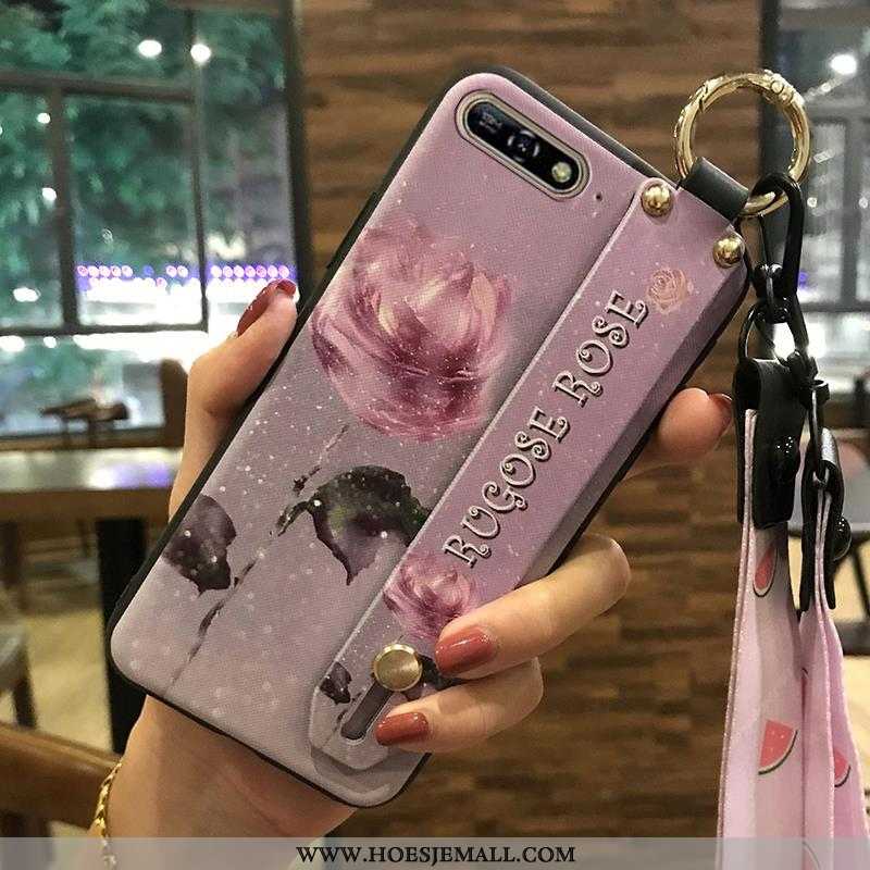 Hoesje Huawei Y6 2020 Zacht Bescherming Scheppend Hoes Hanger Mobiele Telefoon Roze