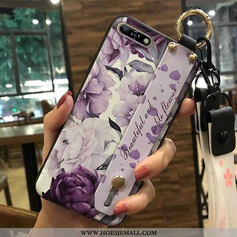 Hoesje Huawei Y6 2020 Zacht Bescherming Scheppend Hoes Hanger Mobiele Telefoon Roze