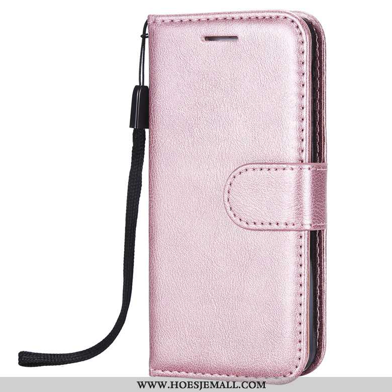 Hoes Huawei Y6 2020 Leren Hoesje Zacht Mobiele Telefoon Bescherming Roze Anti-fall