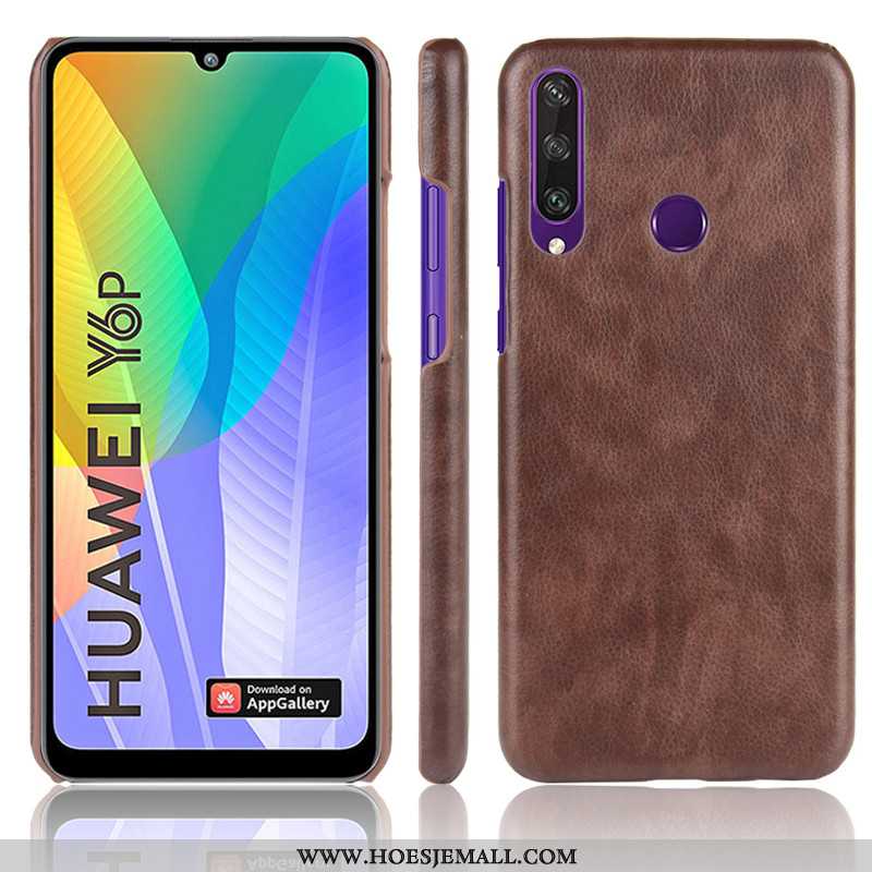 Hoes Huawei Y6p Bescherming Patroon Hoesje Soort Aziatische Vrucht Hard Mobiele Telefoon Bruin