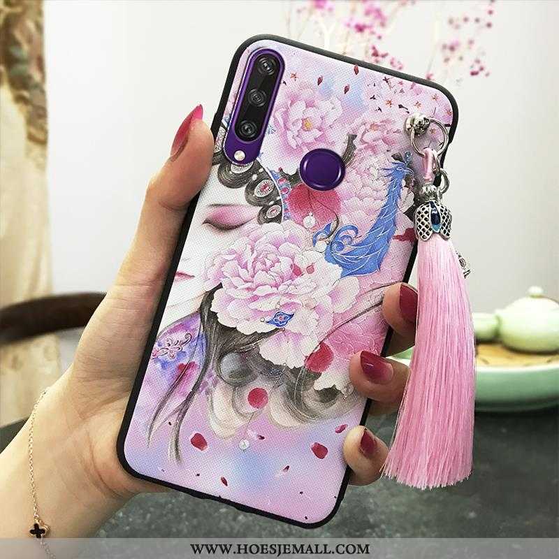 Hoesje Huawei Y6p Vintage Trend Roze Paleis Chinese Stijl Wind Bescherming