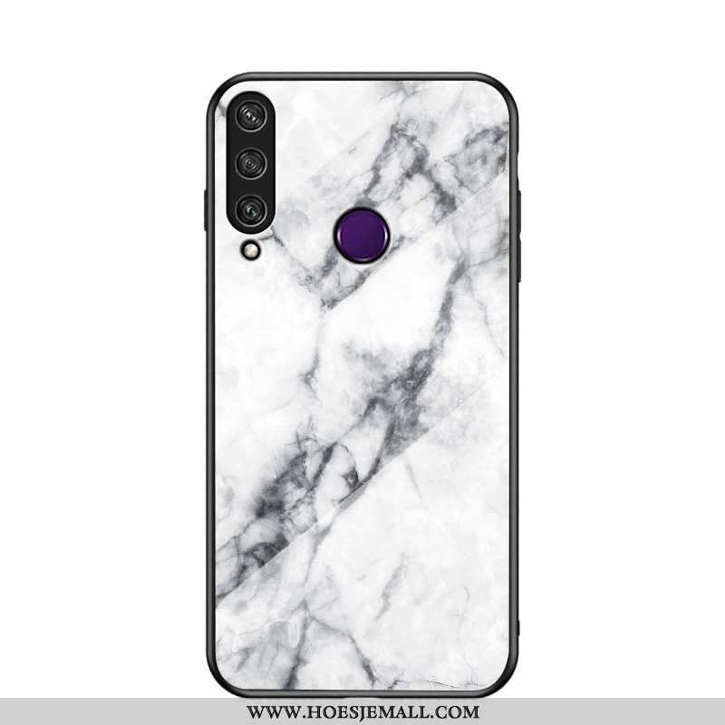 Hoesje Huawei Y6p Glas Mode Hoes Anti-fall Mobiele Telefoon Siliconen Lovers Groen