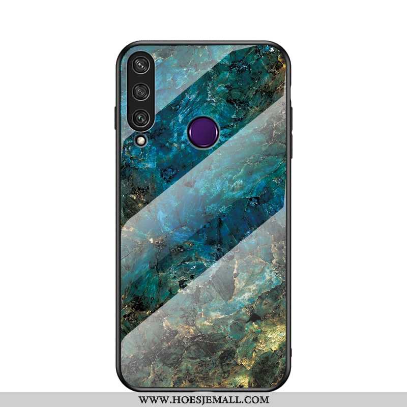 Hoesje Huawei Y6p Glas Mode Hoes Anti-fall Mobiele Telefoon Siliconen Lovers Groen