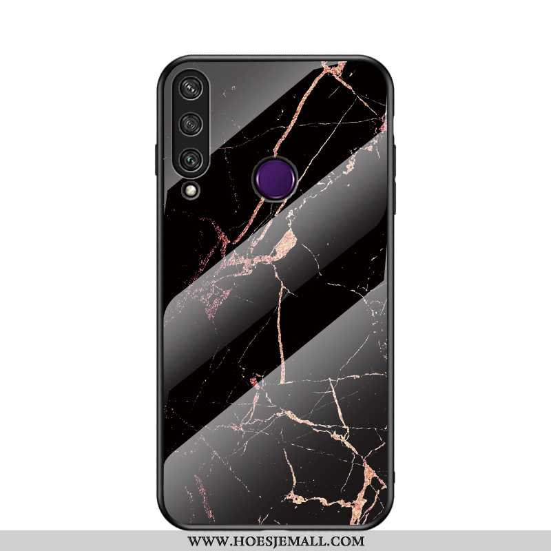 Hoesje Huawei Y6p Glas Mode Hoes Anti-fall Mobiele Telefoon Siliconen Lovers Groen