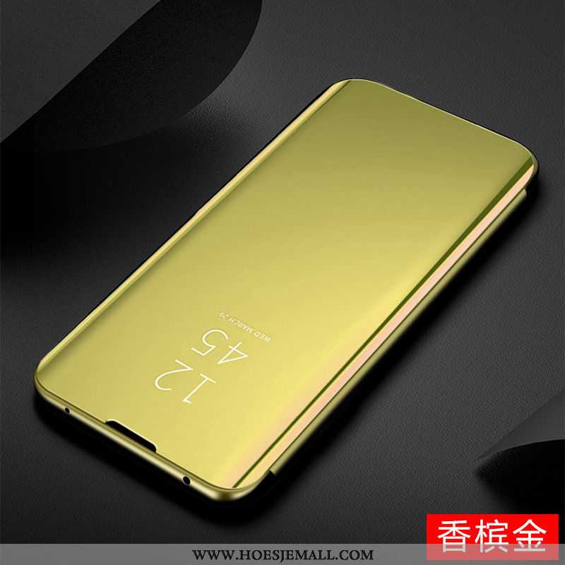 Hoes Huawei Y6p Bescherming Leren Hoesje Mobiele Telefoon Accessoires Goud Spiegel Gouden