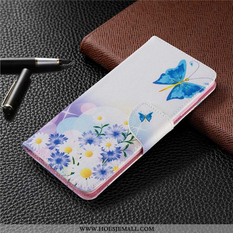 Hoes Huawei Y6p Leren Hoesje Bescherming Folio Blauw Mobiele Telefoon Blauwe