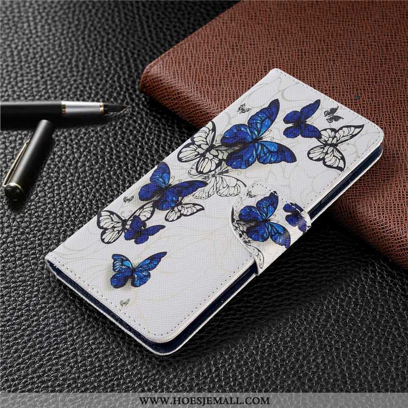 Hoes Huawei Y6p Leren Hoesje Bescherming Folio Blauw Mobiele Telefoon Blauwe