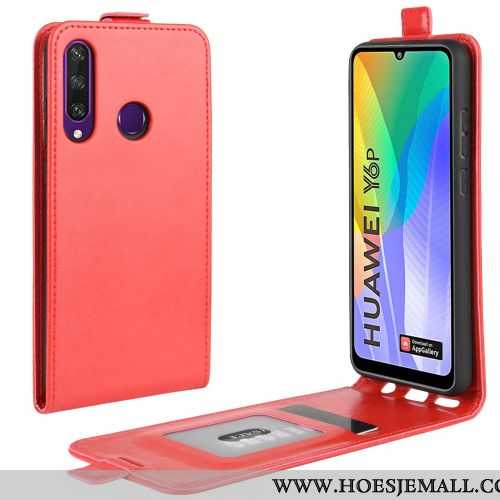 Hoes Huawei Y6p Portemonnee Leer Bedrijf Hoesje Rood Bescherming Mobiele Telefoon