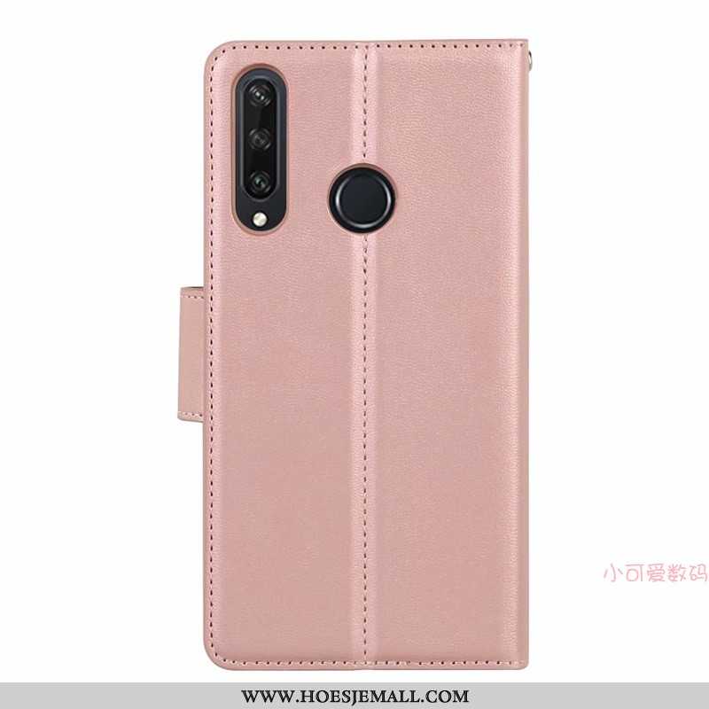 Hoesje Huawei Y6p Leren Echt Leer Mobiele Telefoon Siliconen Roze All Inclusive