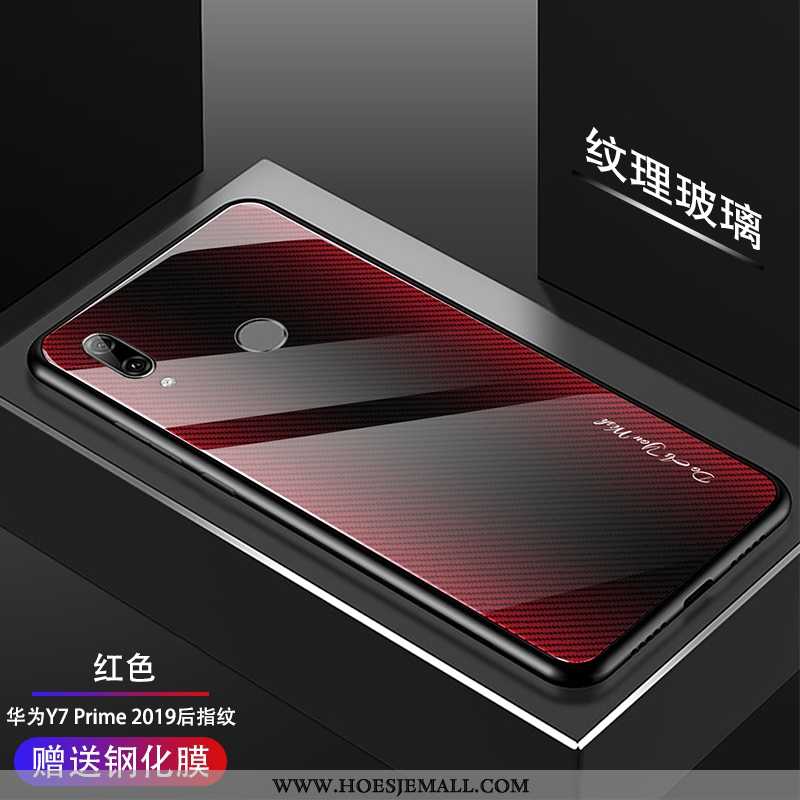 Hoesje Huawei Y7 2020 Bescherming Glas 2020 Mobiele Telefoon Hoes Tempereren Rood