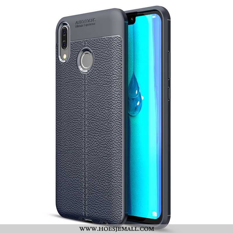 Hoes Huawei Y7 2020 Siliconen Bescherming Patroon Mobiele Telefoon Donkerblauw Hoesje Zacht Donkerbl
