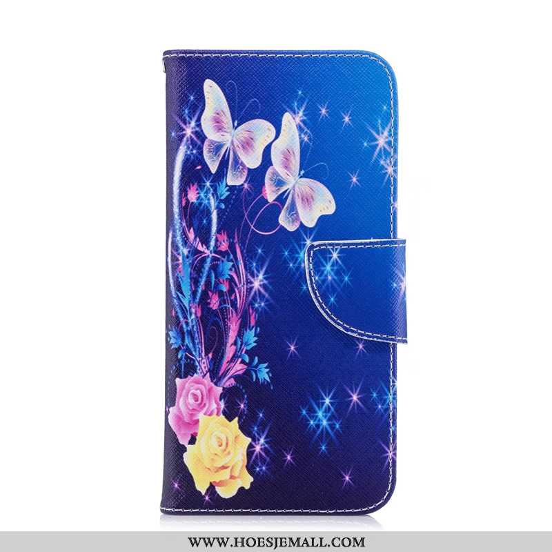 Hoesje Huawei Y7 2020 Bescherming Leren 2020 Mobiele Telefoon Geschilderd Donkerblauw Donkerblauwe