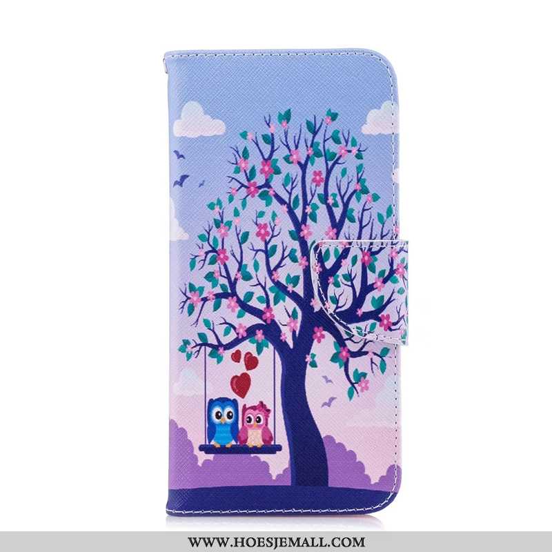 Hoesje Huawei Y7 2020 Bescherming Leren 2020 Mobiele Telefoon Geschilderd Donkerblauw Donkerblauwe