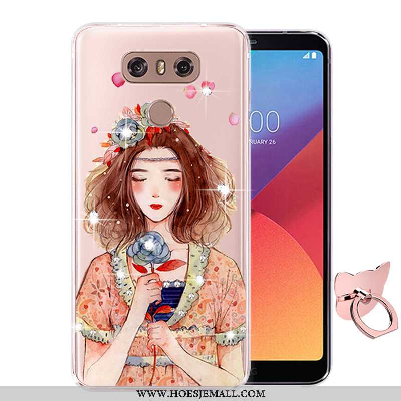 Hoes Lg G6 Bescherming Spotprent Zacht Hoesje Geschilderd Siliconen Roze