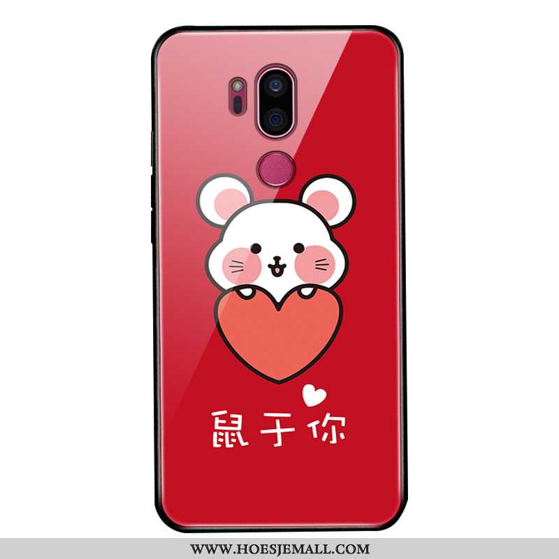 Hoes Lg G7 Thinq Schrobben Bescherming Rood All Inclusive Hoesje Anti-fall Nieuw