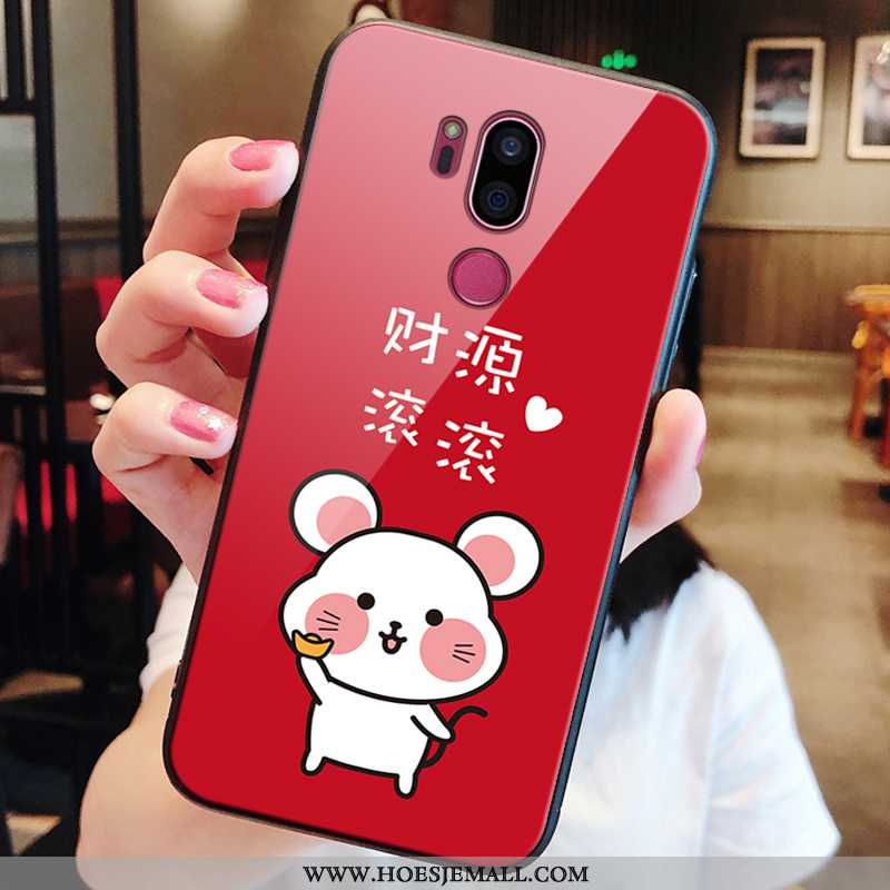 Hoes Lg G7 Thinq Schrobben Bescherming Rood All Inclusive Hoesje Anti-fall Nieuw