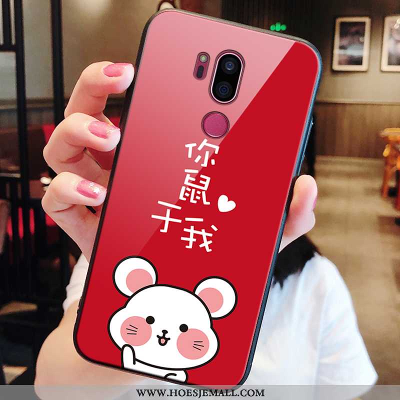 Hoes Lg G7 Thinq Schrobben Bescherming Rood All Inclusive Hoesje Anti-fall Nieuw