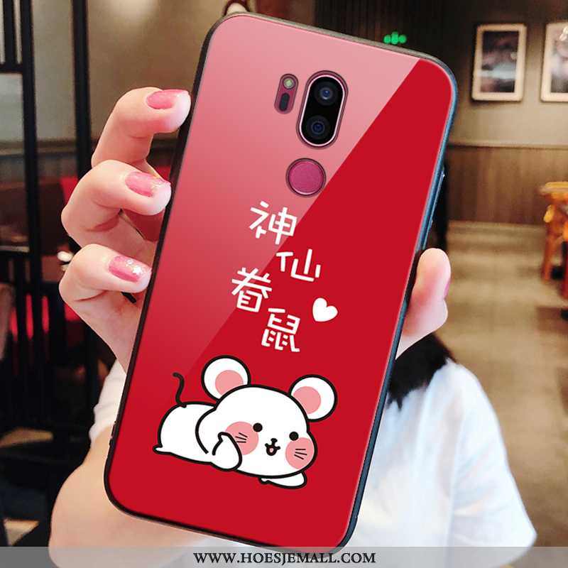 Hoes Lg G7 Thinq Schrobben Bescherming Rood All Inclusive Hoesje Anti-fall Nieuw