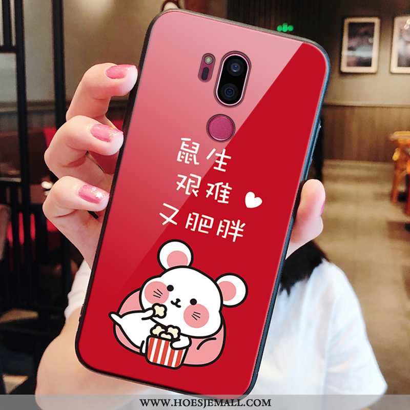 Hoes Lg G7 Thinq Schrobben Bescherming Rood All Inclusive Hoesje Anti-fall Nieuw