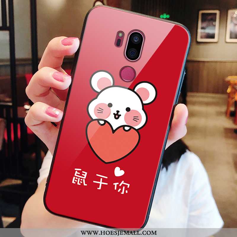 Hoes Lg G7 Thinq Schrobben Bescherming Rood All Inclusive Hoesje Anti-fall Nieuw