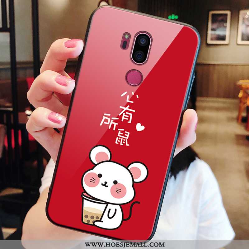 Hoes Lg G7 Thinq Schrobben Bescherming Rood All Inclusive Hoesje Anti-fall Nieuw